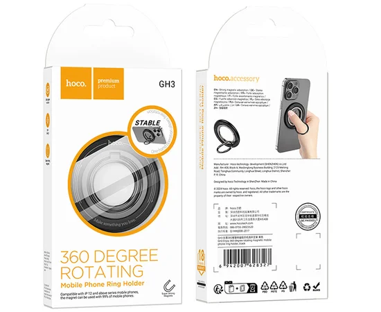 Магнитный держатель для телефона Hoco GH3 Enjoy Black