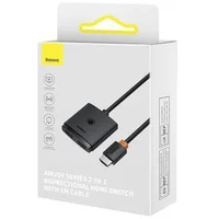 Переходник HUB Baseus AirJoy Series 2in1 HDMI to HDMI/HDMI (B01331105) Cluster Black