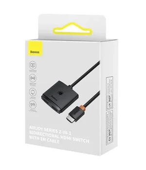 Переходник HUB Baseus AirJoy Series 2in1 HDMI to HDMI/HDMI (B01331105) Cluster Black