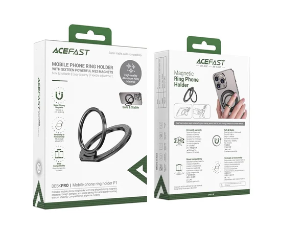 Держатель кольцо Acefast P1 Magnetic Ring Phone Holder Black