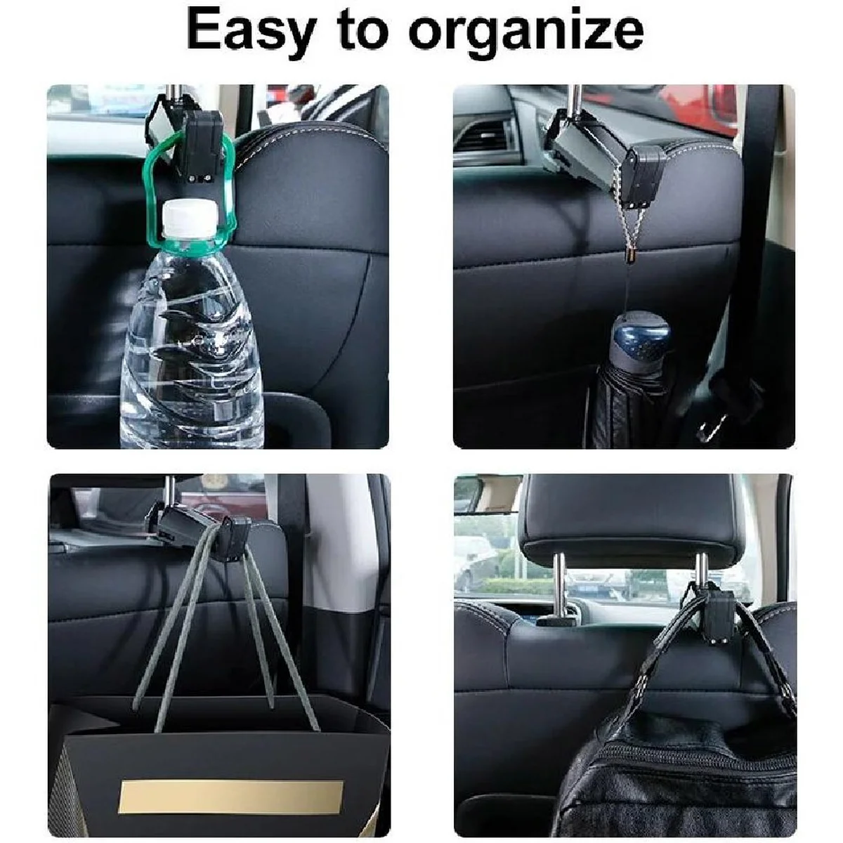 Автодержатель Baseus Backseat Vehicle Phone Hook, + крюк-вешалка Black