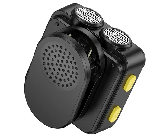 Петличный беспроводной микрофон Hoco L17 Dual-mic magnetic (Lightning/Type-C) Black