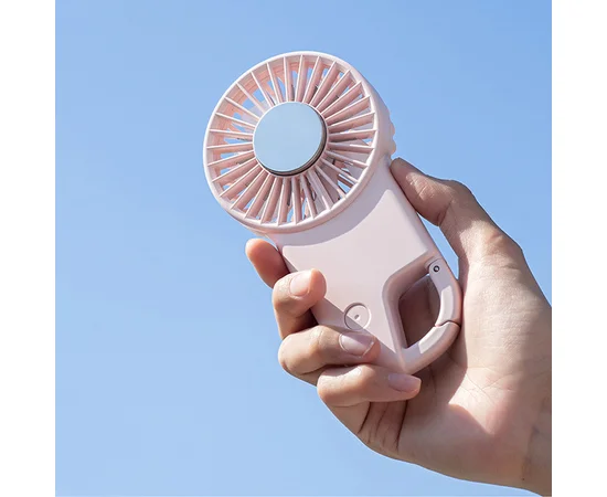 Портативный вентилятор SQT-BF2 с карабином 1800mAh Pink