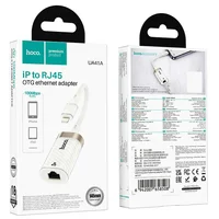 Переходник Hoco UA41A Crystal Lightning to RJ45 100 Mbs (0.15m) Apricot