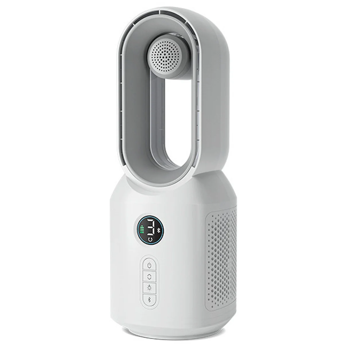 Настільний вентилятор F8 3in1 з Bluetooth-динаміком та нічником 4000mAh White