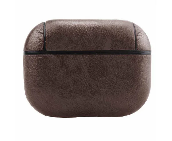 Кожаный футляр Leather series для наушников AirPods Pro Коричневый