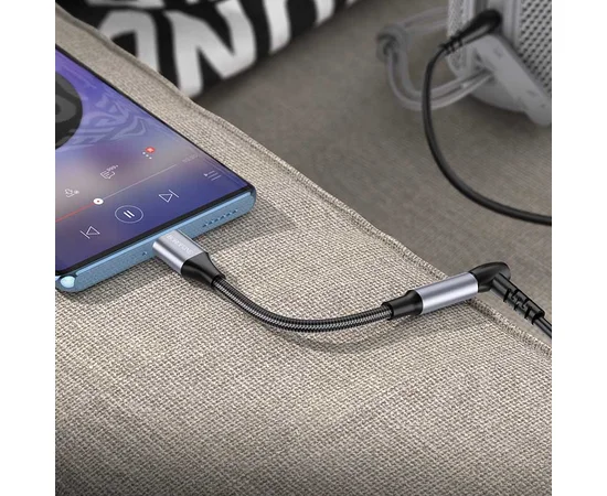 Переходник Borofone BV16 Type-C to 3.5mm Metal gray