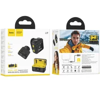 Петличный беспроводной микрофон Hoco L17 Dual-mic magnetic (Lightning/Type-C) Black