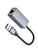 Переходник Hoco UA37 Portable USB to RJ45 1000 Mbs (0.15m) Metal gray