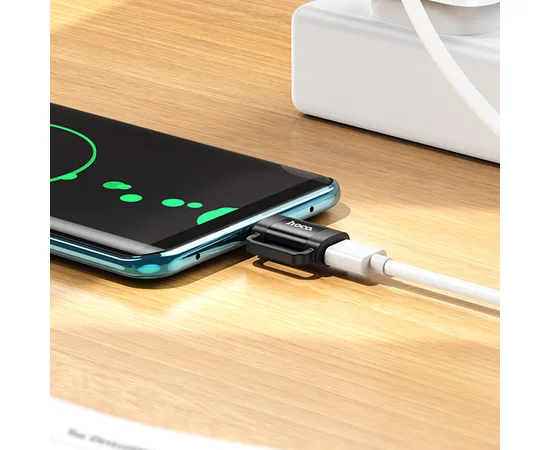 Переходник Hoco UA31E OTG Type-C male to Lightning female Black