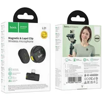 Петличний бездротовий мікрофон Hoco L21 Charm Type-C Black