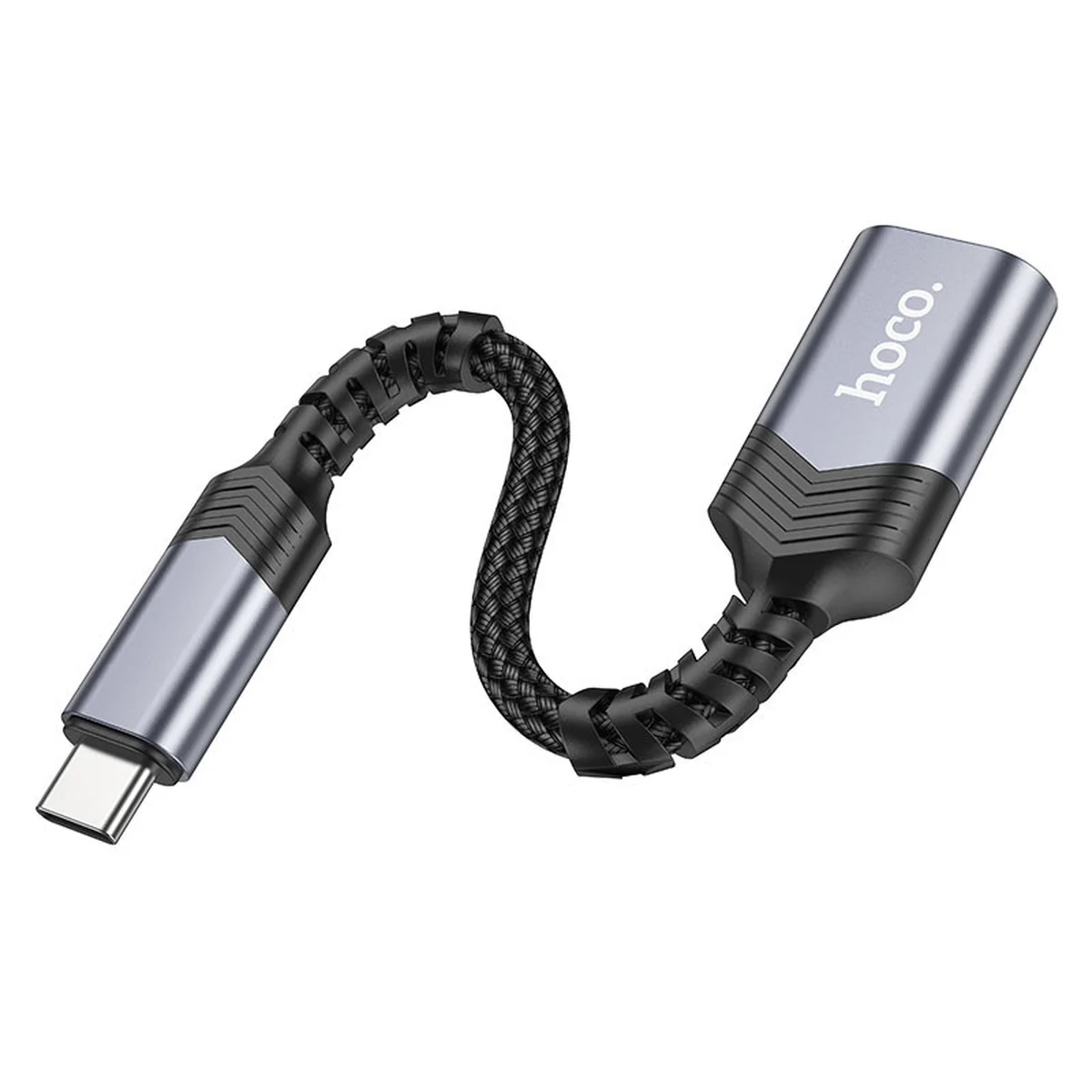 Переходник Hoco UA24 Type-C male to USB female 3.0 Metal gray