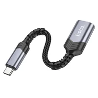 Переходник Hoco UA24 Type-C male to USB female 3.0 Metal gray