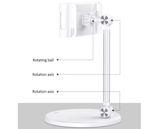 Регулируемая подставка для телефона/планшета Usams US-ZJ057 Белый
