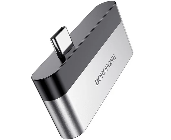 Переходник Borofone DH2 Type-C to HDMI+USB3.0 Серебряный / Черный