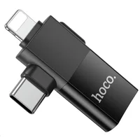 Переходник Hoco UA17 2in1 Lightning Male/Type-C Male to USB female Black
