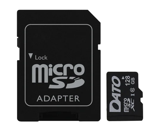 Карта памяти microSDHC 128 GB Card Class 10 Dato + SD adapter Черный