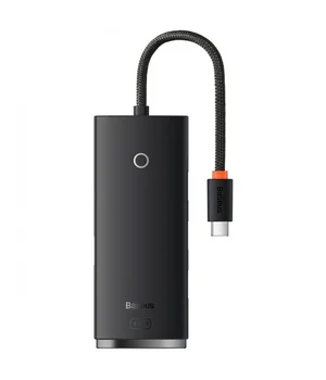 Переходник HUB Baseus Lite Series 4in1 (Type-C to 4xUSB 3.0) 25cm (WKQX03) Black