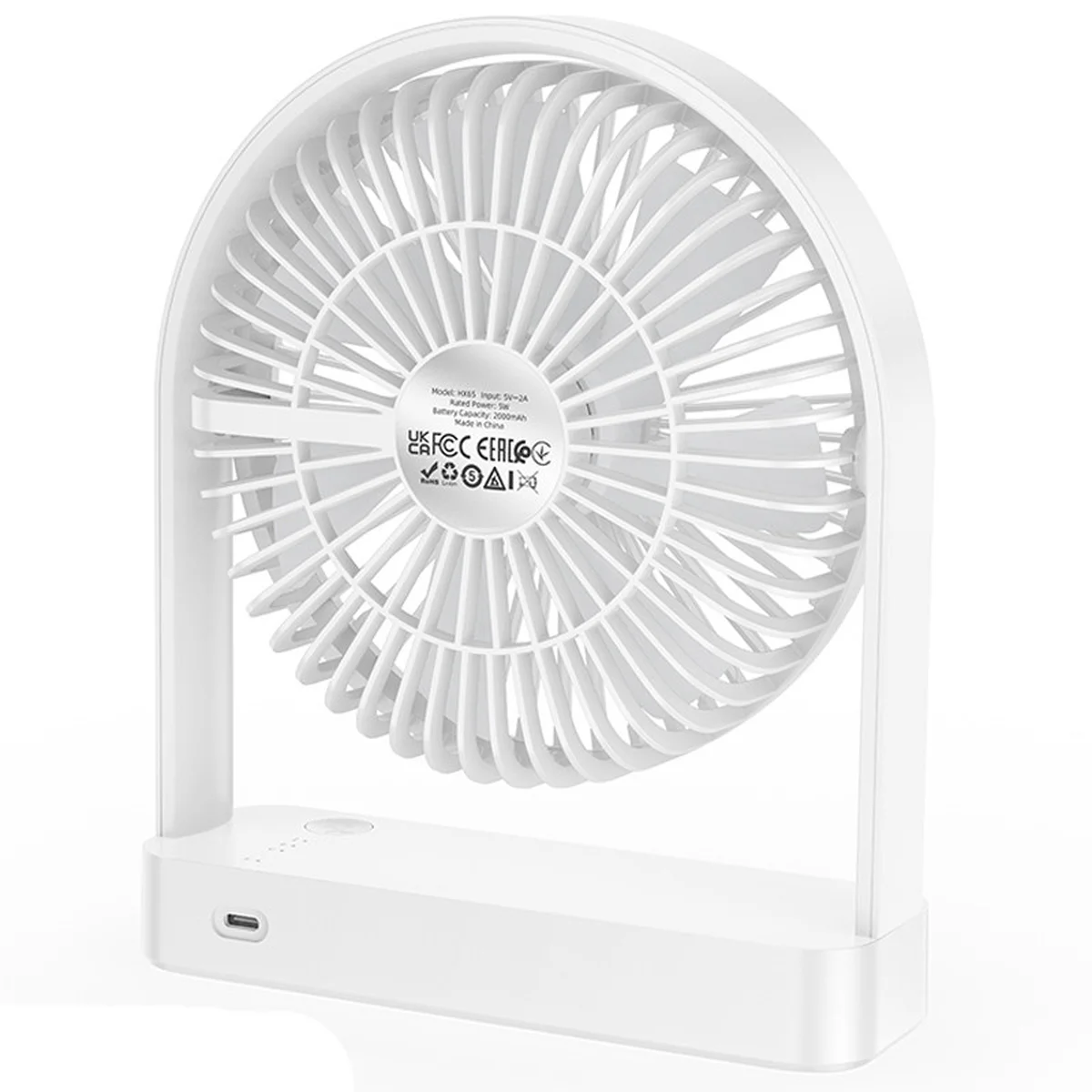 Настольный вентилятор Hoco HX65 ultra-thin desktop fan 2000 mAh White