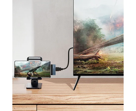 Переходник HUB Usams US-SJ492 Type-C Mini Hub (USB + HDMI + Type-C) Темно-серый