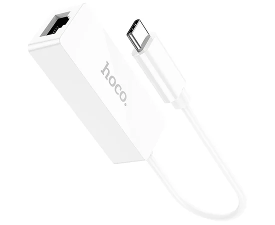 Переходник Hoco UA22 Acquire Type-C ethernet adapter (100 Mbps) White