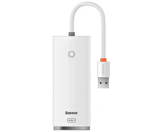 Переходник HUB Baseus Lite Series 4in1 (USB-A to USB3.0*4) (0.25m) (WKQX03) White