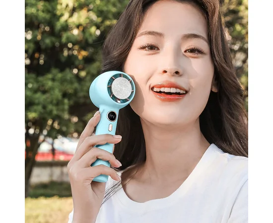 Портативный вентилятор YL007 with Display с подставкой для телефона 2000mAh Blue