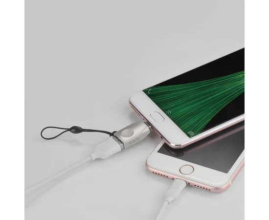 Переходник Hoco UA10 OTG USB to MicroUSB Стальной