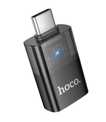 Переходник Hoco UA36B OTG Type-C male to USB female transparent Black