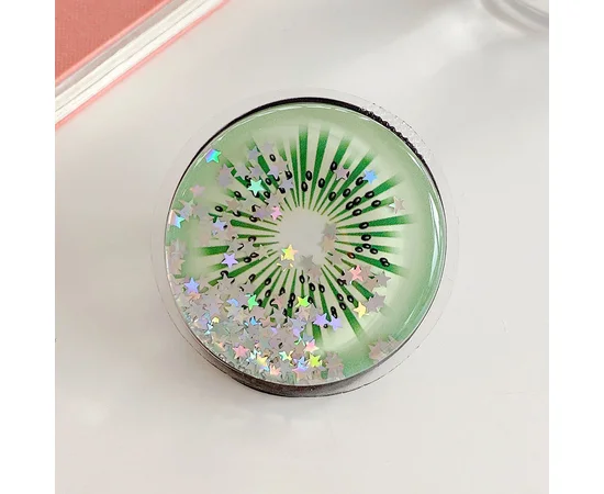 Держатель для телефона круглый (liquid shine) Киви/Зеленый