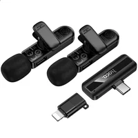 Петличный беспроводной микрофон Hoco L20A Mini Voice (Lightning/Type-C) 60 mAh Black