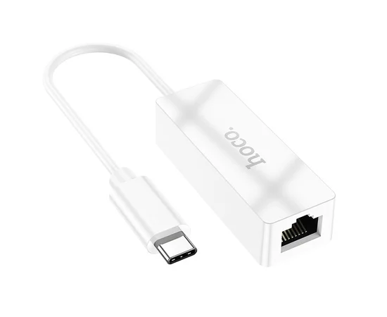 Переходник Hoco UA22 Acquire Type-C ethernet adapter (100 Mbps) White
