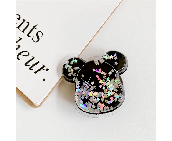 Держатель для телефона круглый (liquid shine) Kaws / Черный