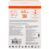 Карта памяти T&G microSDXC (UHS-1) 64 GB class 10 (без адаптера) Черный