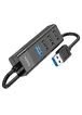 Переходник Hoco HB25 Easy mix 4in1 (USB to USB3.0+USB2.0*3) Черный