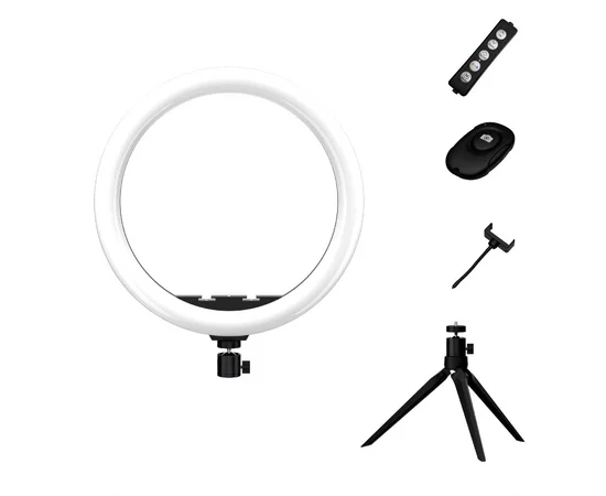 Кольцевая LED лампа Lovely Stream 12'' с треногой Черный