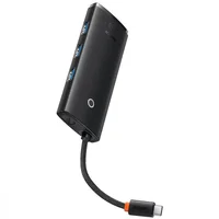 Переходник HUB Baseus Lite Series 5in1 (Type-C to HDMI + 3xUSB 3.0 + PD) (WKQX04) Черный