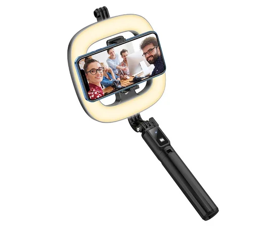 Кольцевая лампа с держателем Hoco LV03 Plus Черный