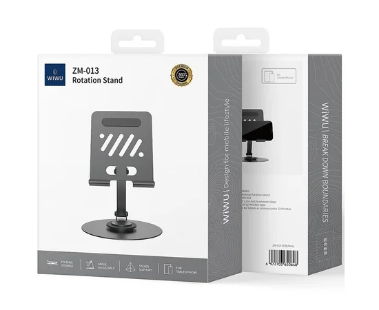 Подставка для телефона WIWU ZM-013 Desktoop Rotation Stand Grey