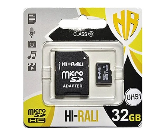 Карта памяти Hi-Rali microSDHC (UHS-1) 32 GB class 10 (с адаптером) Черный