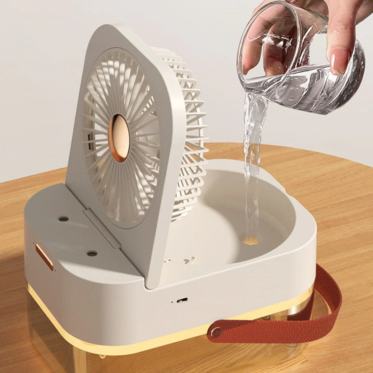 Настільний вентилятор Q7 з водяним охолодженням 3600 mAh White