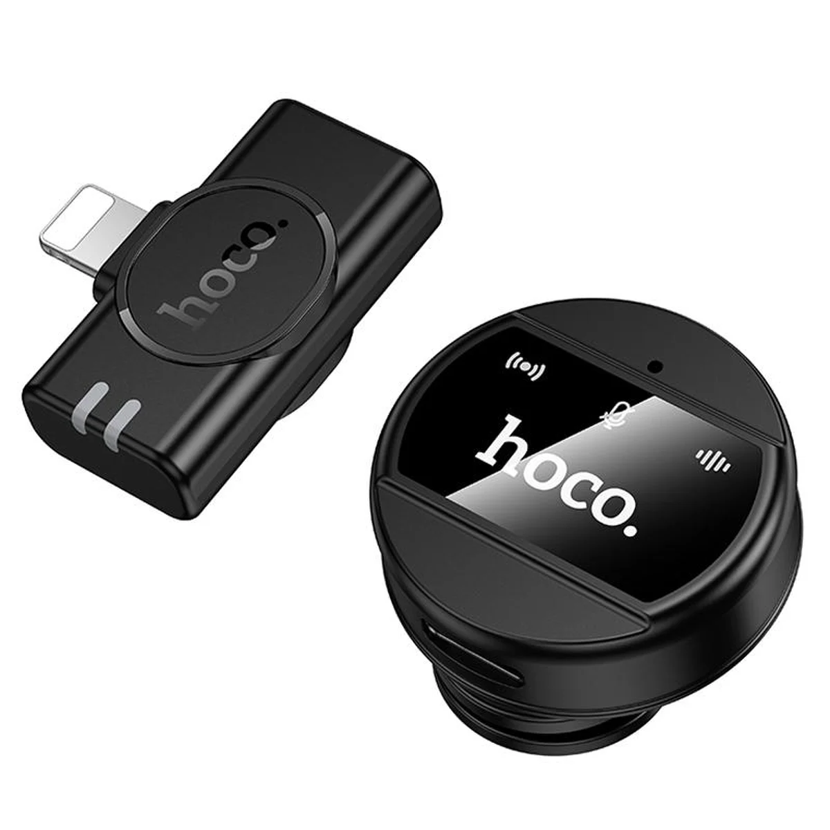 Петличний бездротовий мікрофон Hoco L21 Charm Lightning Black