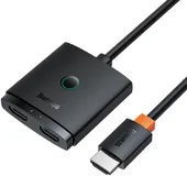 Перехідник HUB Baseus AirJoy Series 2in1 HDMI to HDMI/HDMI (B01331105) Cluster Black