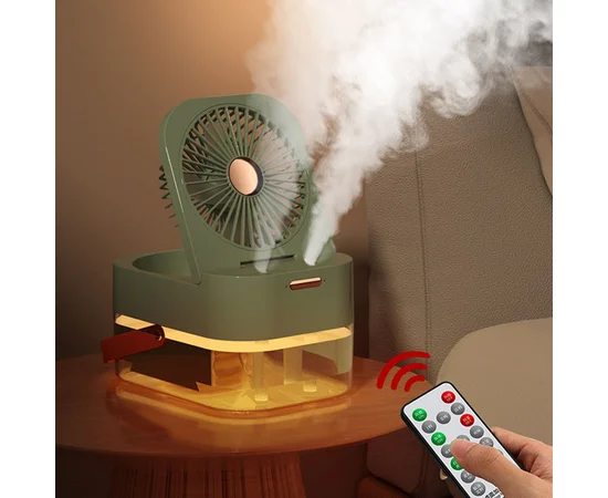 Настольный вентилятор Q7 с водяным охлаждением 3600 mAh Green
