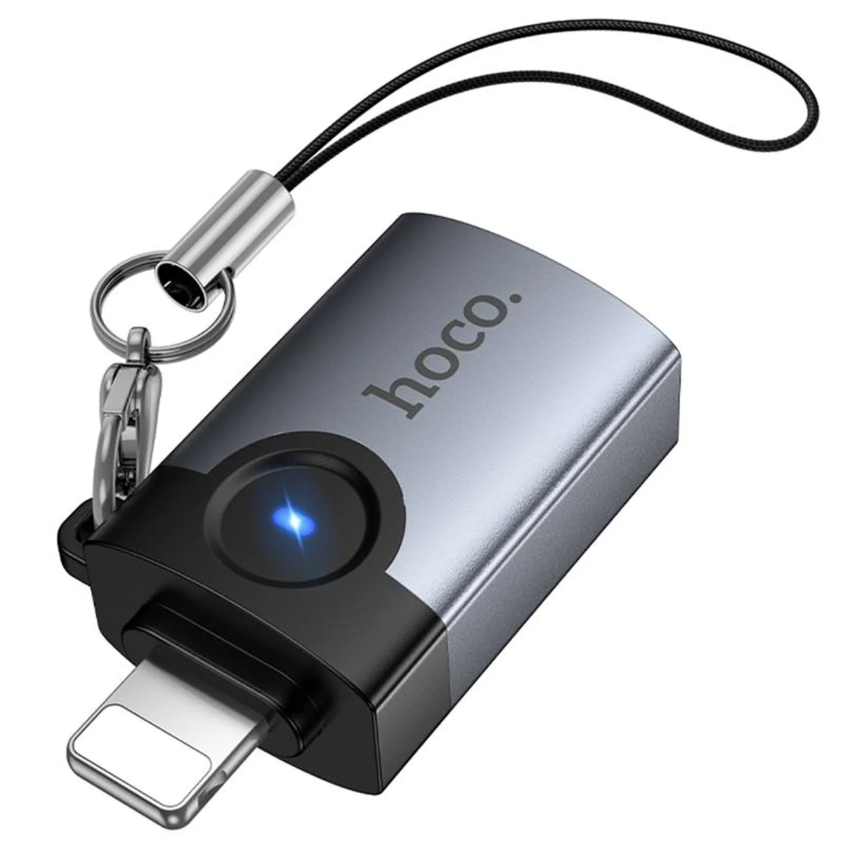 Переходник Hoco UA46 Lightning Male to USB Female USB2.0 Metal gray