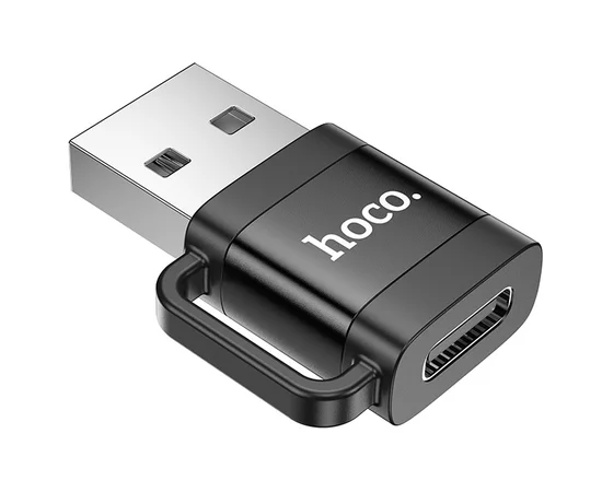 Переходник Hoco UA31D OTG USB male to Type-C female USB2.0 Black