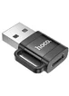 Переходник Hoco UA31D OTG USB male to Type-C female USB2.0 Black