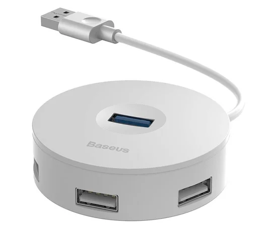 Переходник HUB Baseus Round Box USB to USB 3.0 + 3USB 2.0 (CAHUB-F) Белый