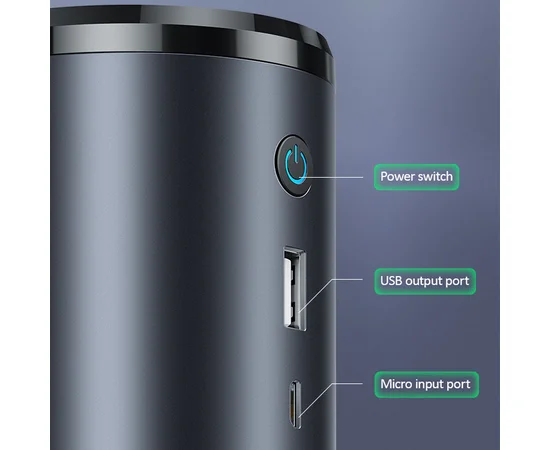 Портативный очиститель воздуха Usams US-ZB169 Черный / Серый