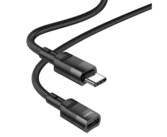 Переходник Hoco U107 Type-C male to Type-C female USB2.0 (1.2m) Black